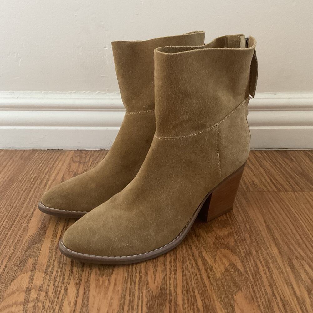 Anthropologie Matisse Boots SOHO Brown Suede Ankle Booties Boho Festival sz 6.5